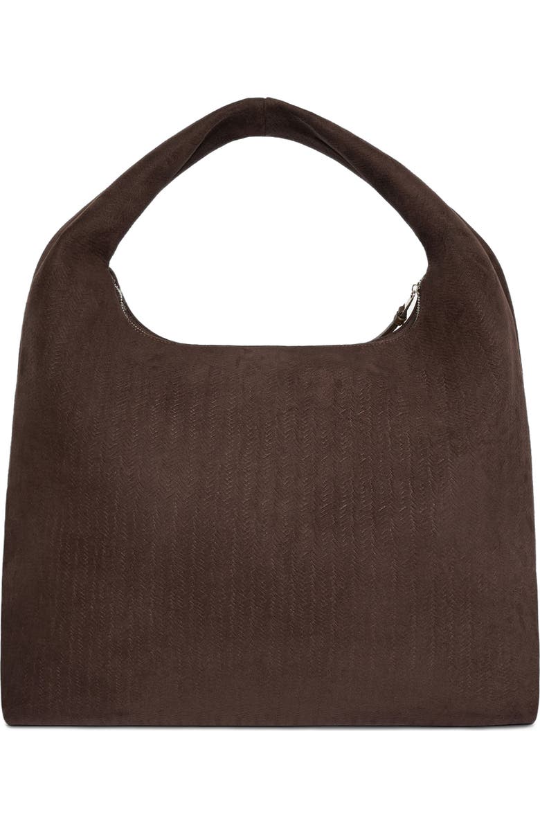Manière De Voir Aubin Braided Suede Hobo Bag, Alternate, color, Brown
