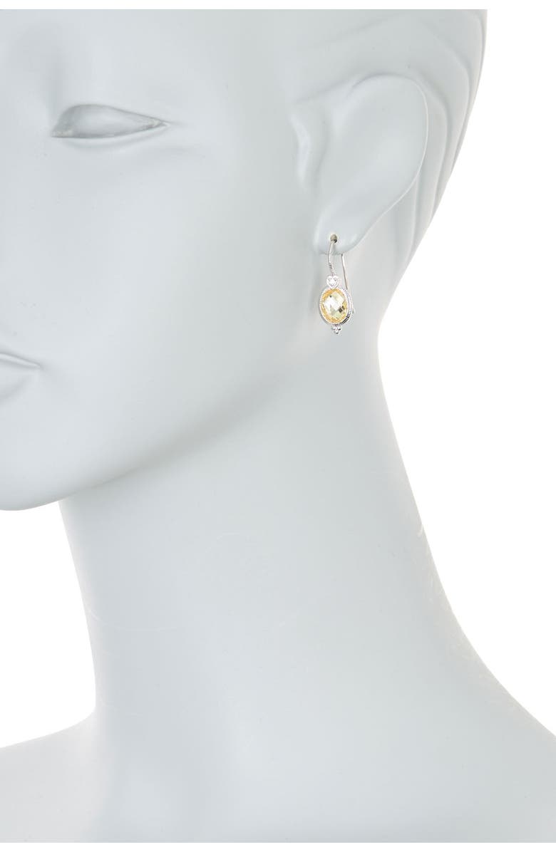 Judith Ripka Silver Oval CZ & White Topaz Drop Earrings, Alternate, color, 