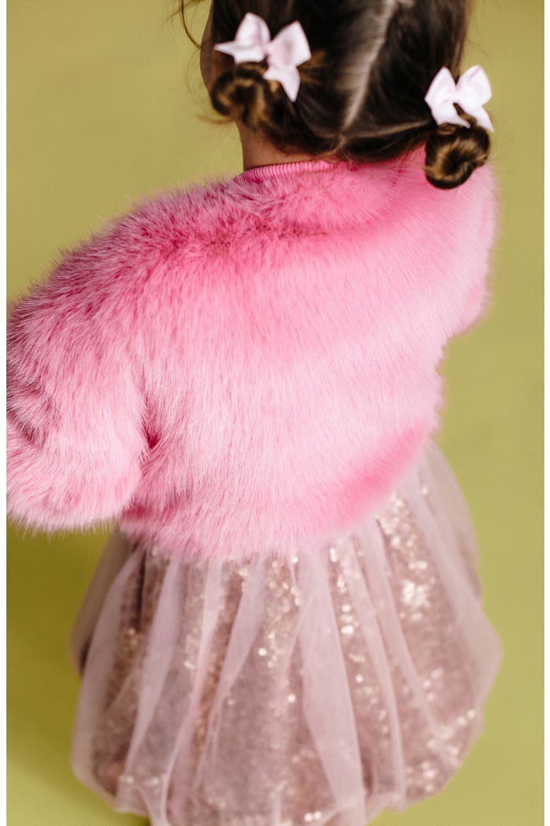 Kids' Faux Fur Bomber Jacket, Alternate, color, DUSTY PINK