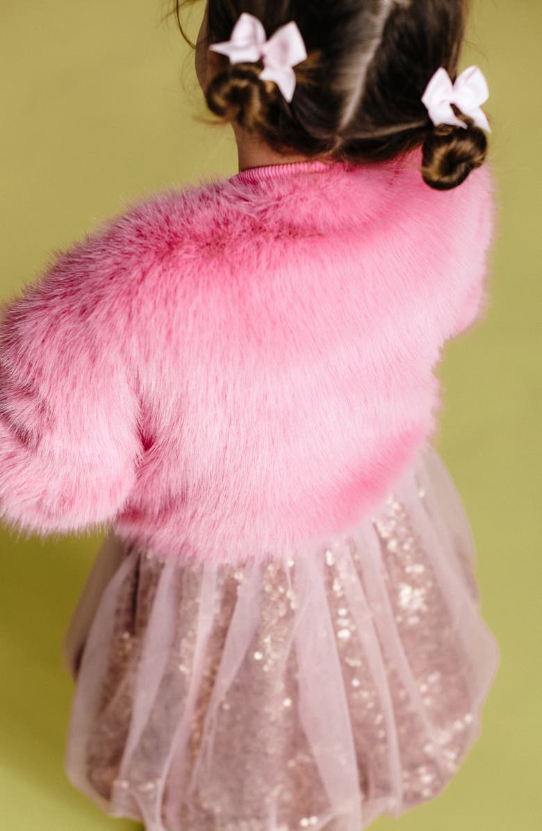 Rock Your Kid Kids' Faux Fur Bomber Jacket, Alternate, color, Dusty Pink