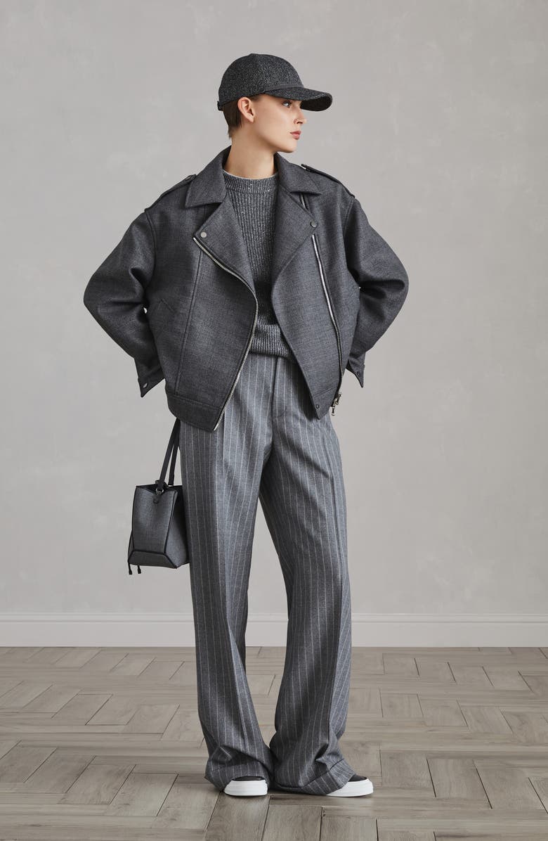 Brunello Cucinelli Loose Flared Trousers, Alternate, color,