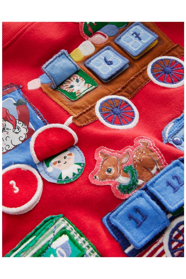 Kids' Advent Calendar Crewneck Sweatshirt, Alternate, color, RED