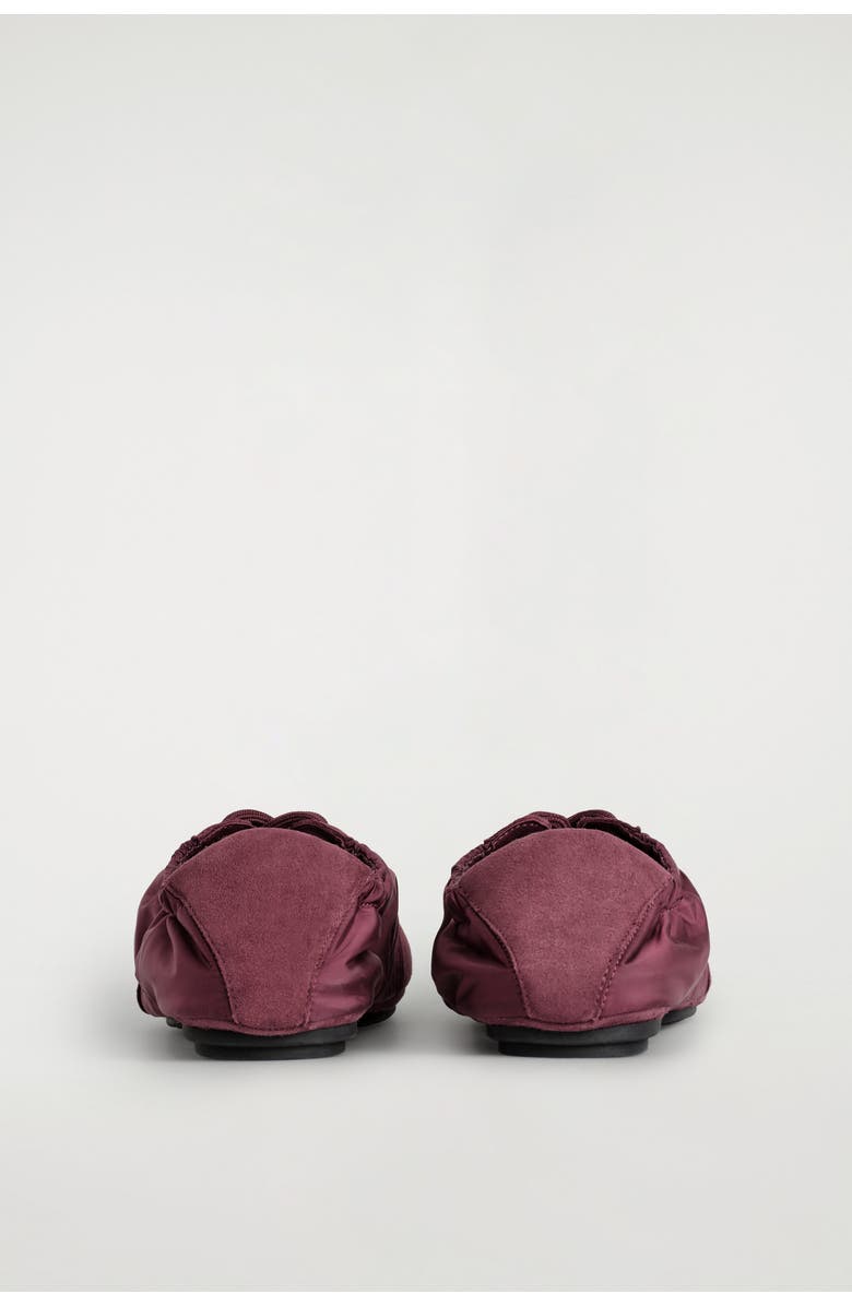 COS Suede-Nylon Ballet Sneakers, Alternate, color, Bordeaux