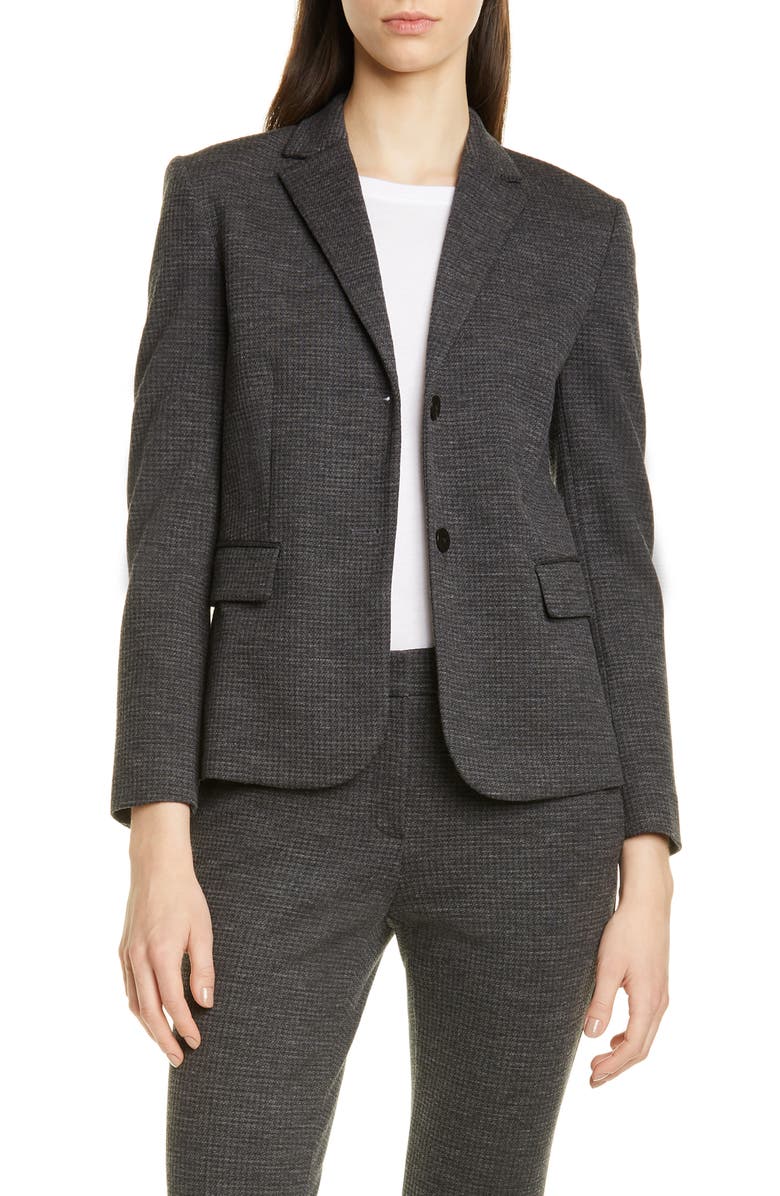 Theory Classic Cotton & Wool Blend Shrunken Jacket, Main, color,