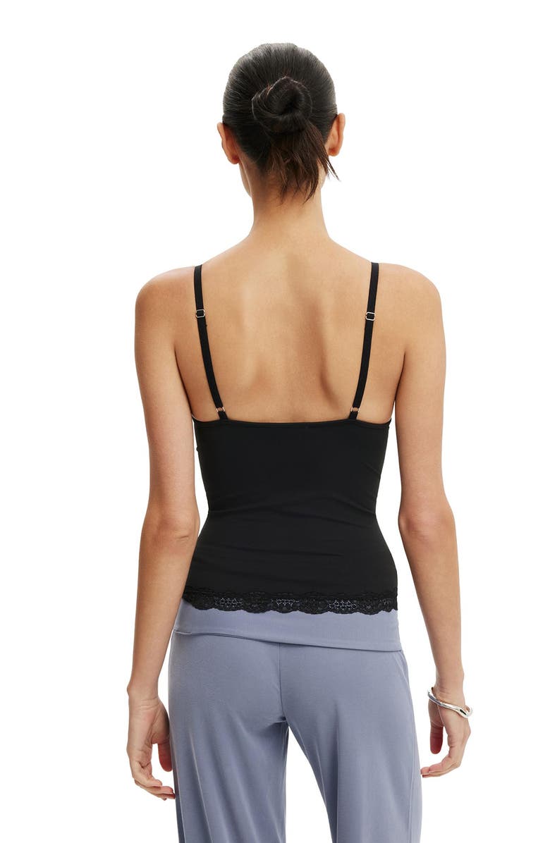 Cotton On Women's Hold Me Lace Trim Cami, Alternate, color, Black