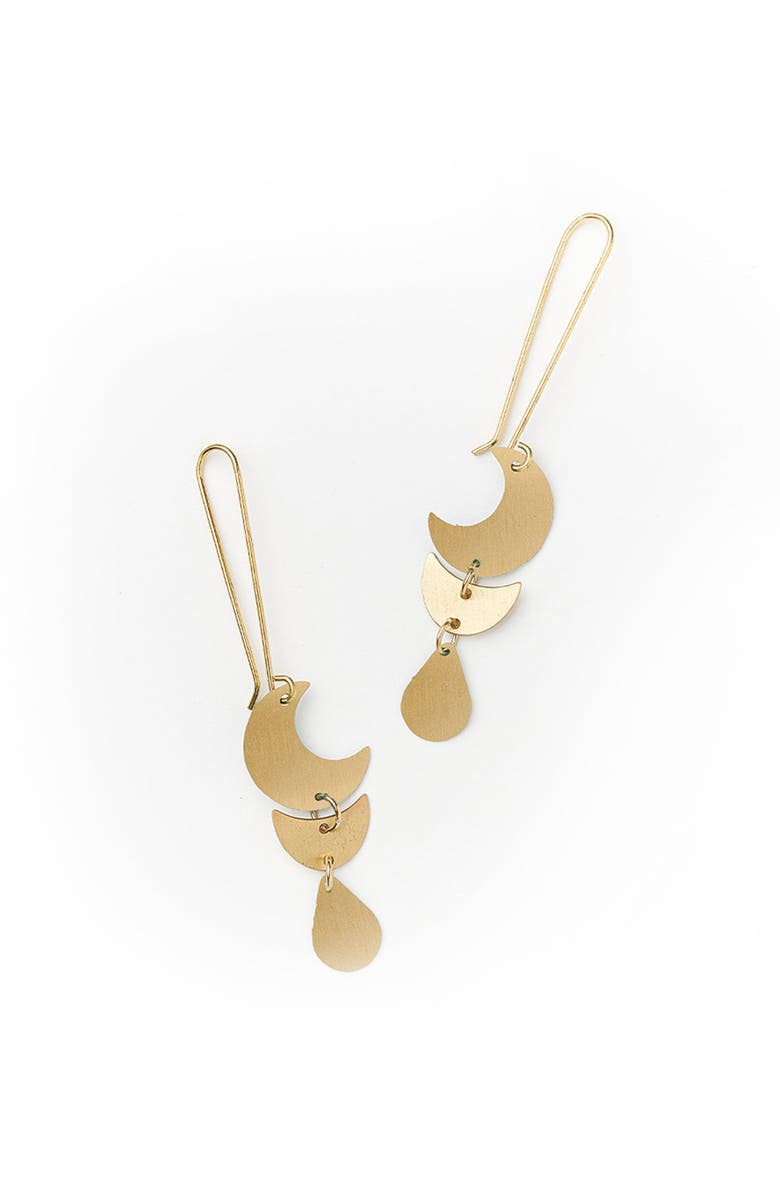 Matr Boomie Rajani Moon Phase Drop Earrings, Main, color, Gold