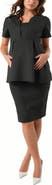 Marion Women's Knee Length Maternity Pencil Skirt with Bump Panel in Italian Stretch Suiting Fabric