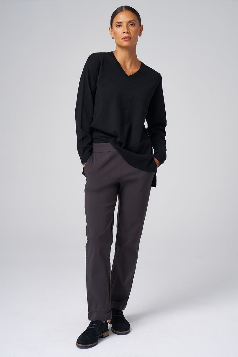 Structured Stretch Cuffed Tapered Pant, Alternate, color, Carbon