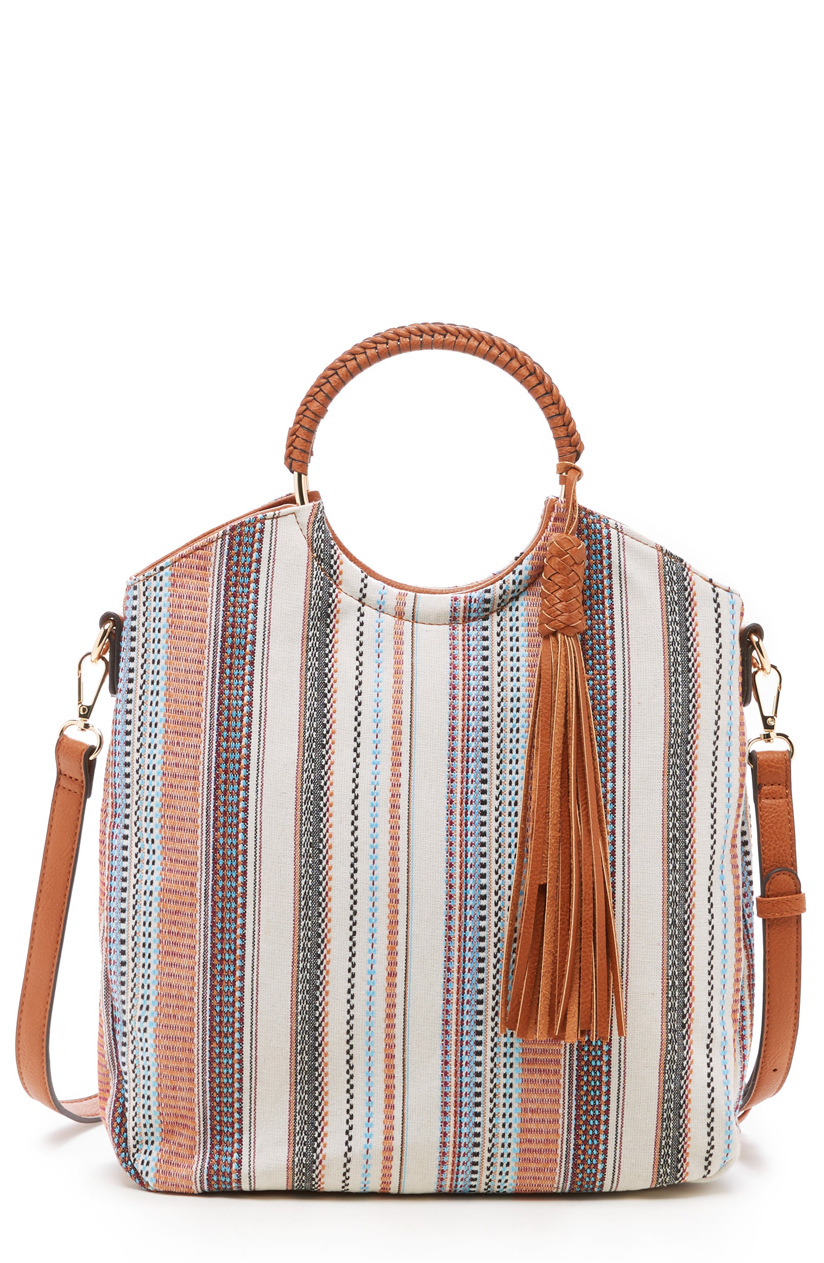 Faux Leather Bracelet Bag, Main, color, IVORY MULTI