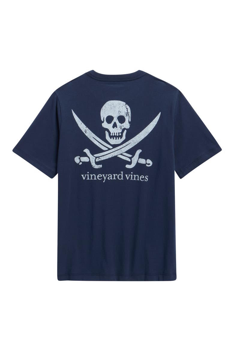 Kids' Pirate Flag Pocket Graphic T-Shirt, Alternate, color, BLUE BLAZER
