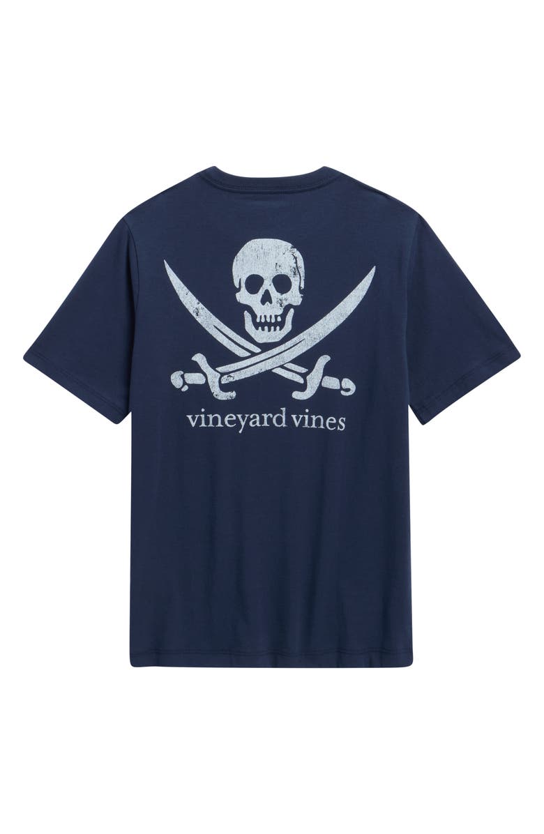 vineyard vines Kids' Pirate Flag Pocket Graphic T-Shirt, Alternate, color, Blue Blazer