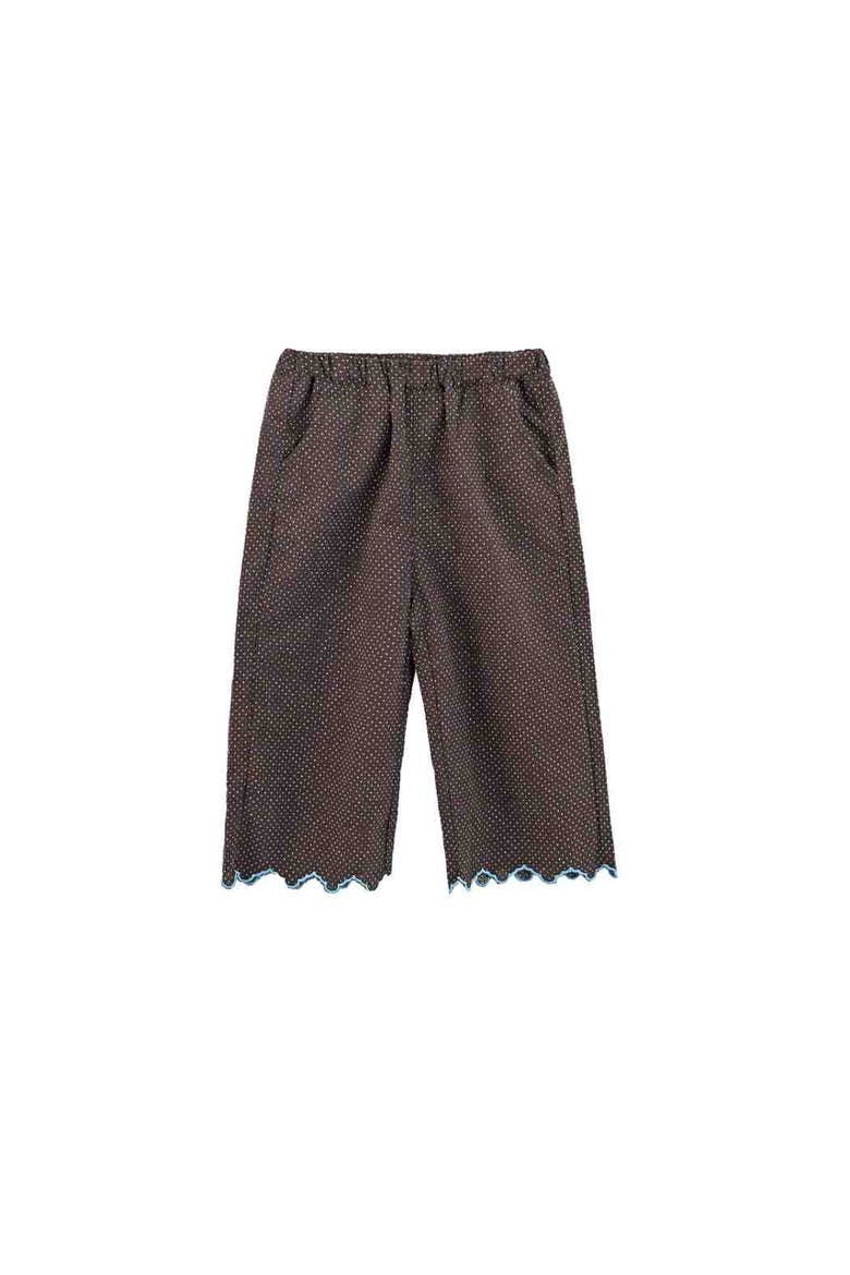 Polka Dot Scallop Outfit Set, Alternate, color, Brown