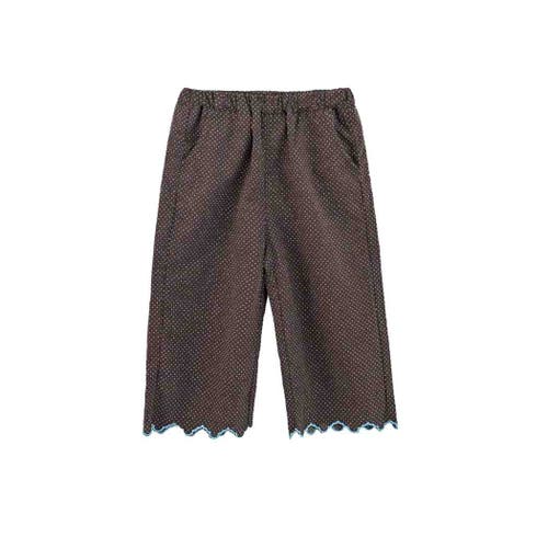 Sweet Cactus Polka Dot Scallop Outfit Set In Brown