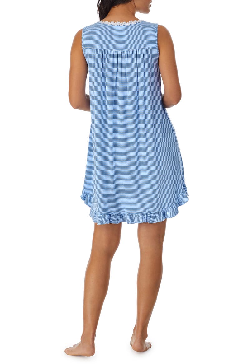 Stripe Short Sleeveless Knit Nightgown, Alternate, color, DKBLSTP