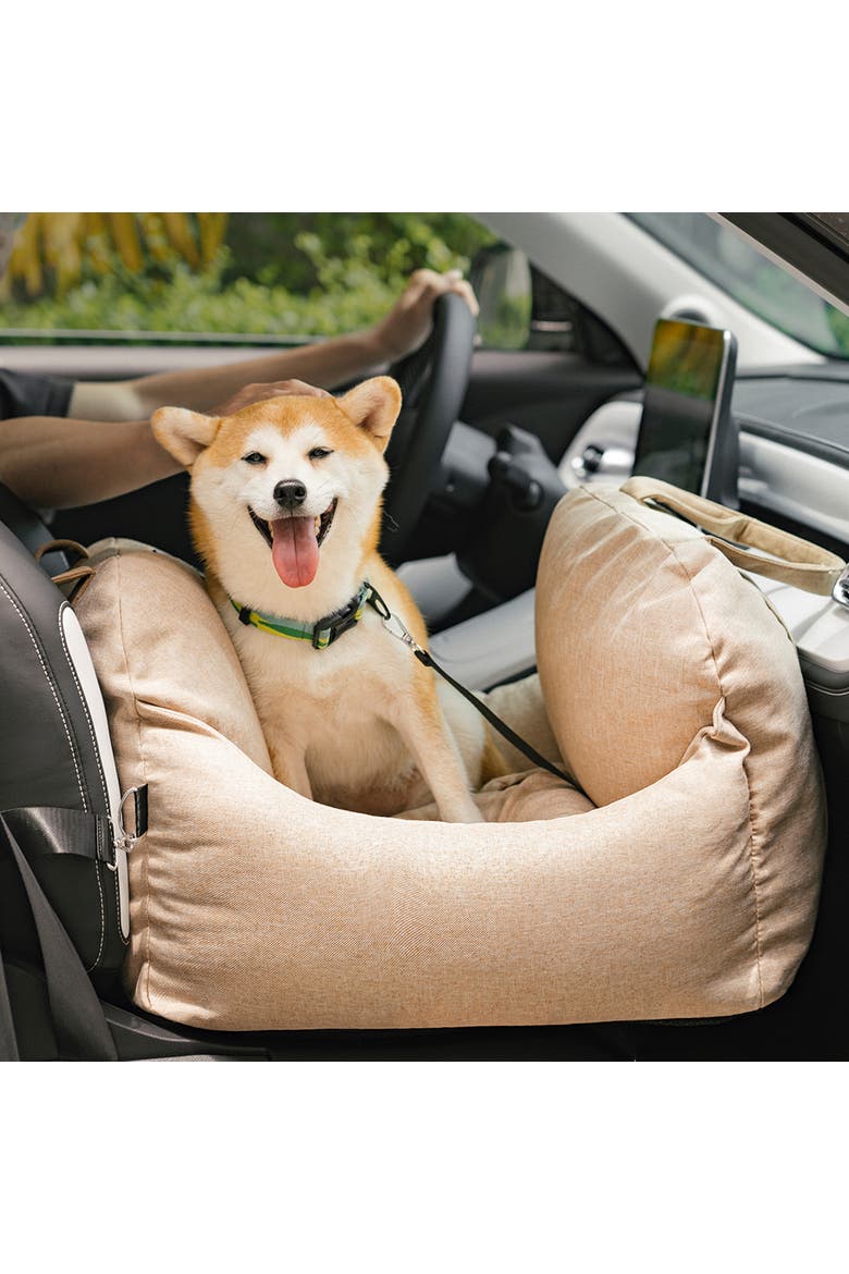 First Class Dog Car Seat Bed, Alternate, color, Khaki
