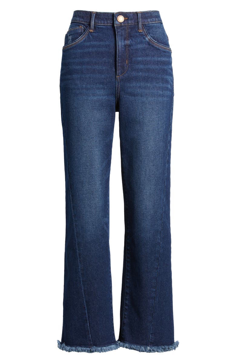 Wit & Wisdom Bennett 'Ab'Solution Skyrise Frayed High Waist Ankle Barely Bootcut Jeans, Alternate, color, Blue