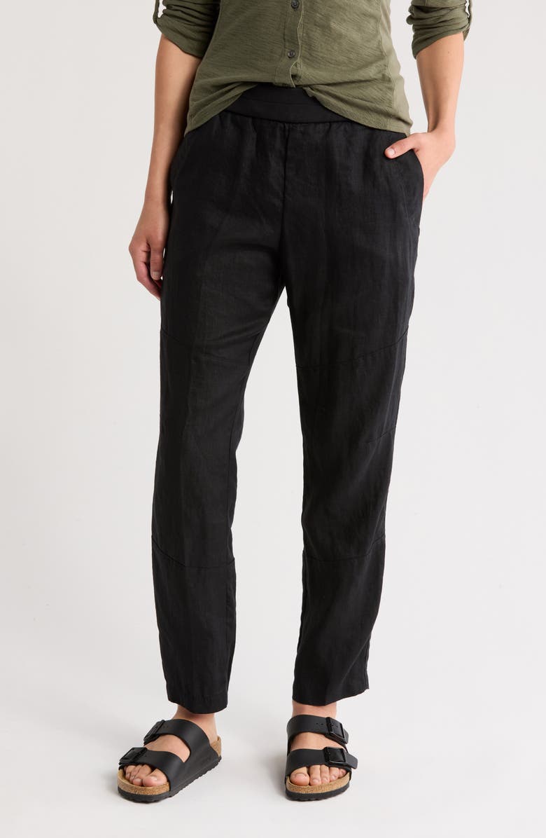 James Perse Patched Linen Pull-On Pants, Main, color,