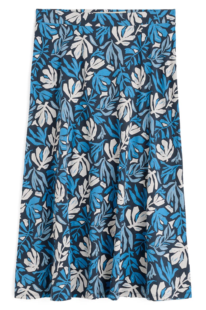 Rose A-Line Stretch Organic Cotton Midi Skirt, Alternate, color, CUT OUT SEAWEED MARITIME