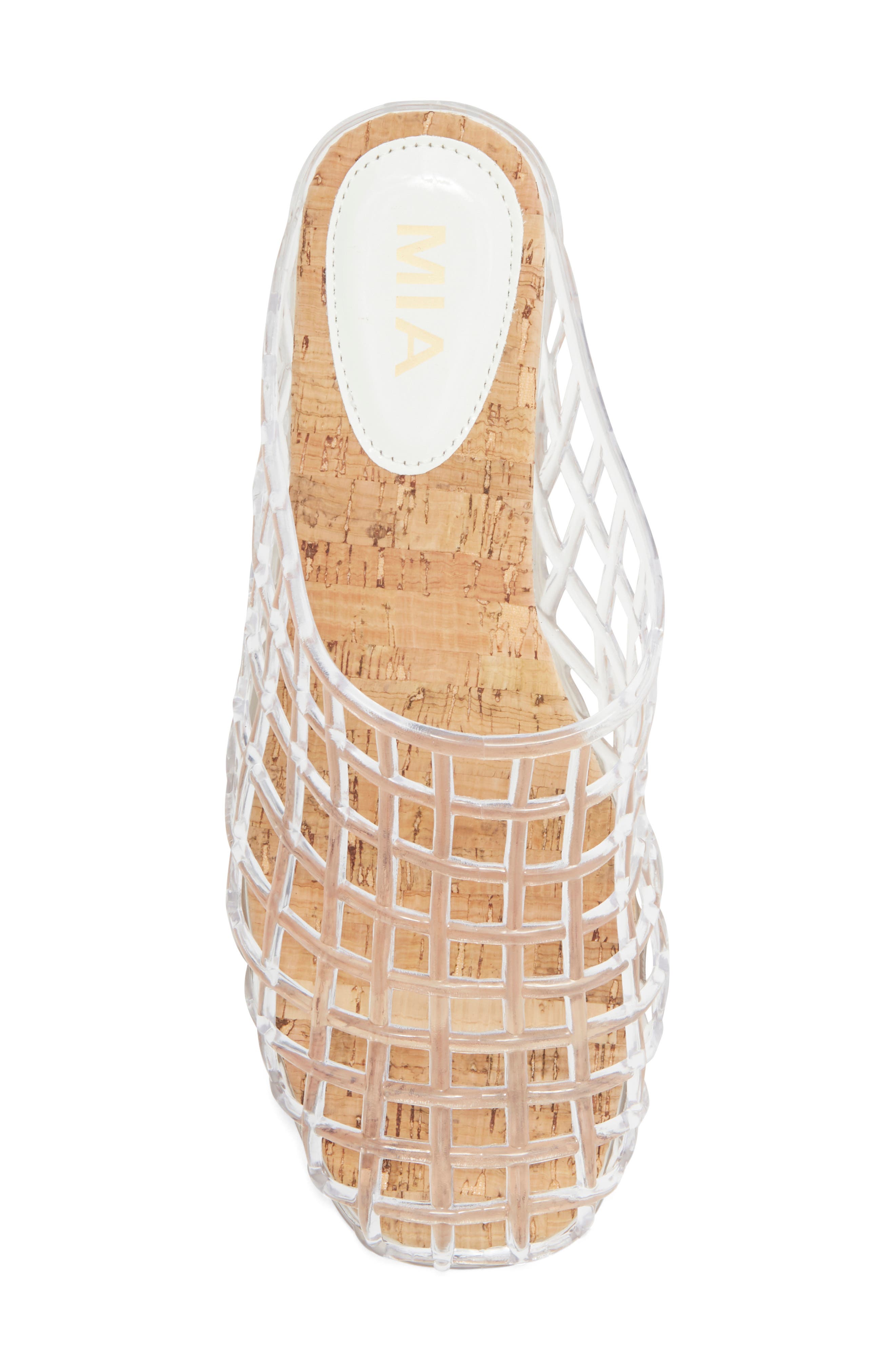 MIA Sophie Clear Woven Mule, Alternate, color, Clear
