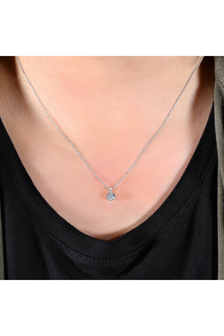 1/2 ct Solitaire Lab Grown Diamond Pendant available in 14K and Platinum, Alternate, color, 14k White Gold