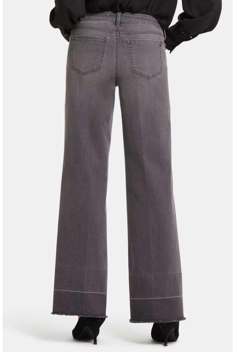 Teresa High Waist Frayed Released Hem Wide Leg Jeans, Alternate, color, SNOW SHADOW
