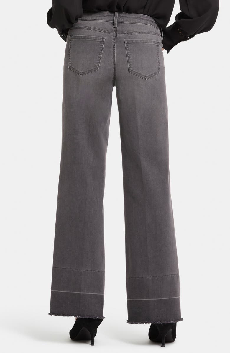 NYDJ Teresa High Waist Frayed Released Hem Wide Leg Jeans, Alternate, color, Snow Shadow