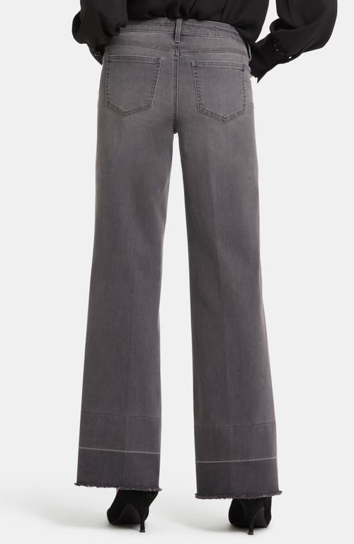 Nydj Teresa High Waist Frayed Released Hem Wide Leg Jeans In Snow Shadow