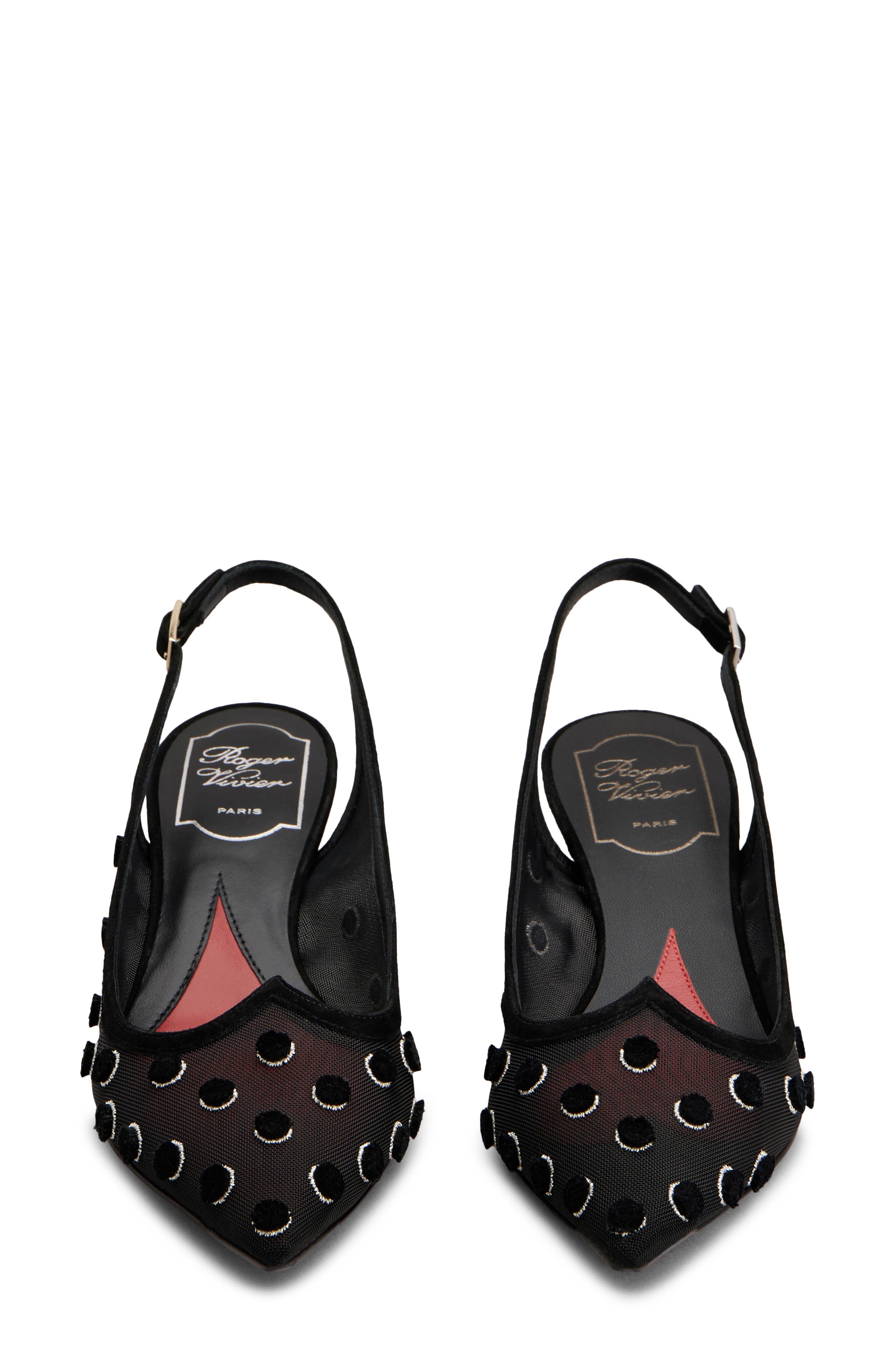 Roger Vivier I Love Polka Dot Slingback Pump, Alternate, color, Nero