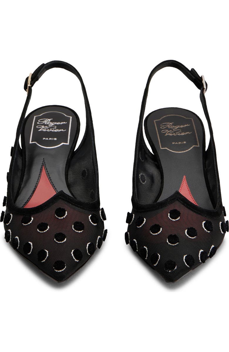 Roger Vivier I Love Polka Dot Slingback Pump, Alternate, color, Nero