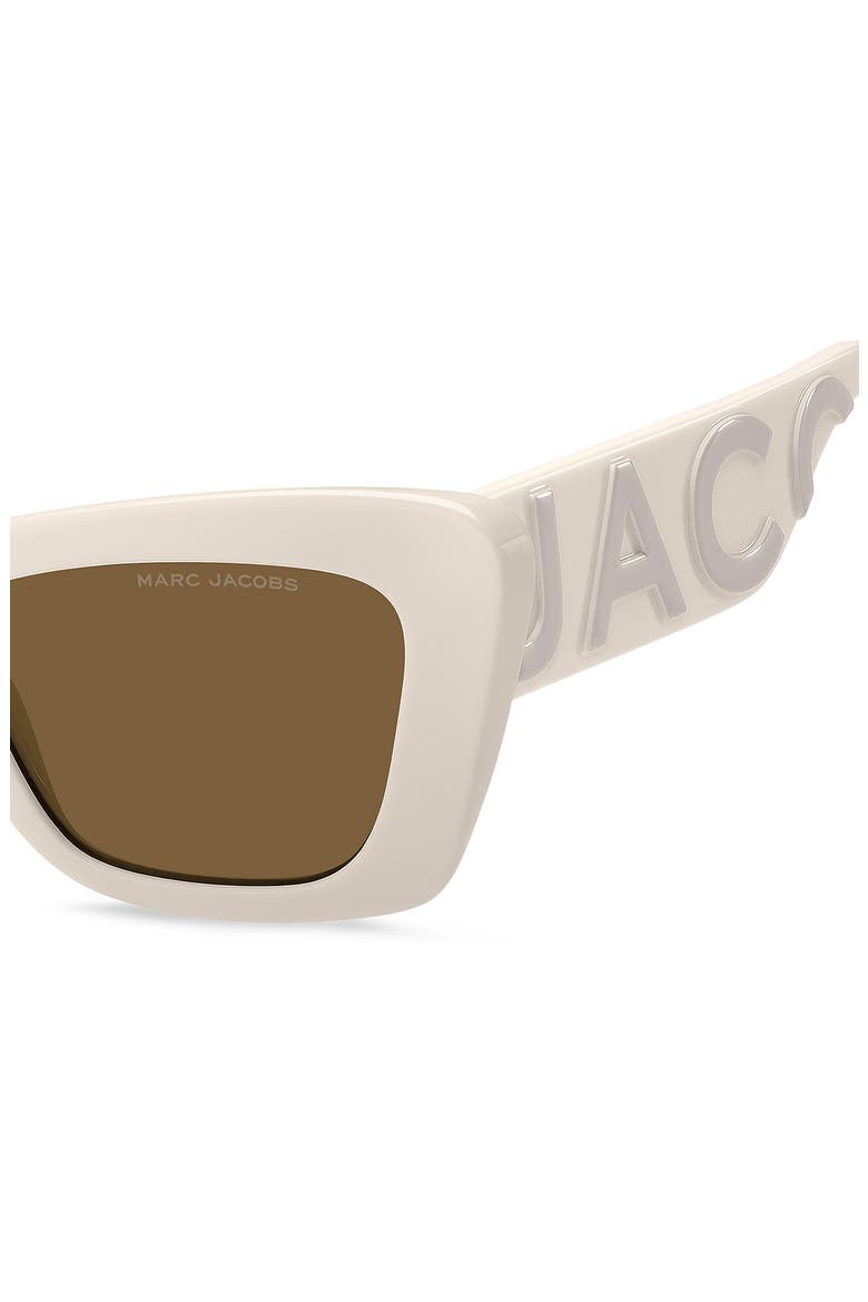 52mm Cat Eye Sunglasses, Alternate, color, IVORY/ BROWN