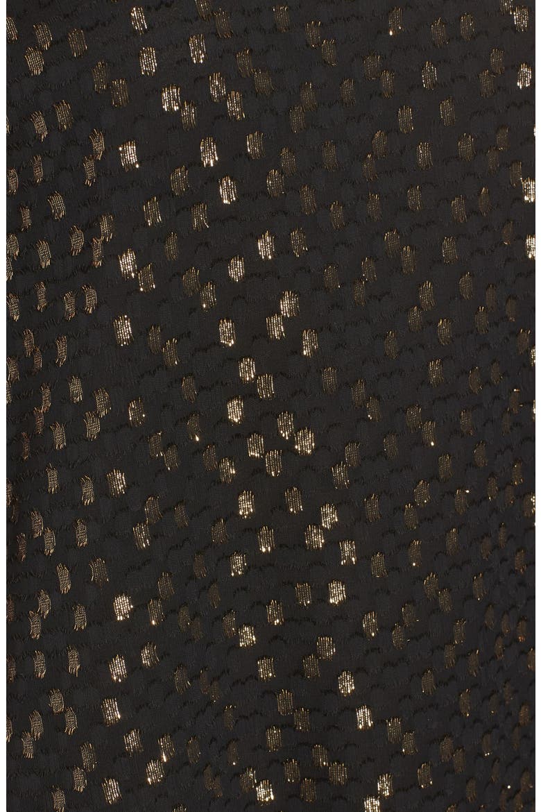 Metallic Halter Dress, Alternate, color, BLACK- GOLD DOT