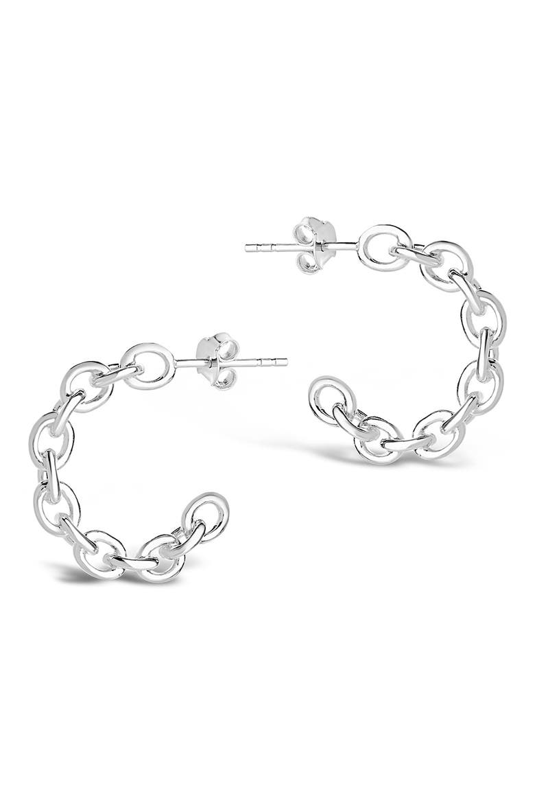 Delicate Chain Hoop Earrings, Alternate, color, SILVER