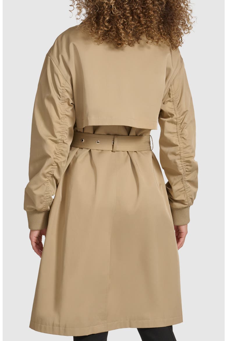 Double Breasted Gabardine Trench Coat, Alternate, color, KHAKI