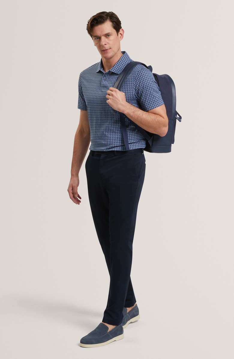 Ted Baker Zumurud Print Cotton Polo, Alternate, color, Navy