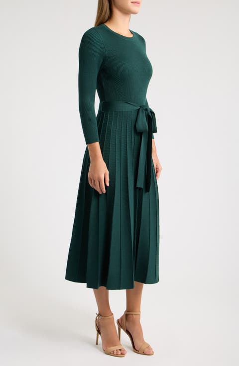 Ribbed Fit & Flare Midi Dress