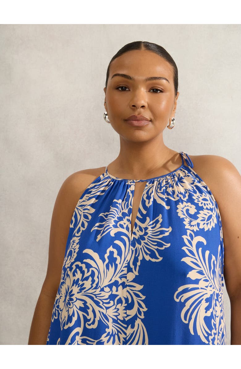 Live Unlimited Floral Print Halter Neck Maxi Dress, Alternate, color, Blue