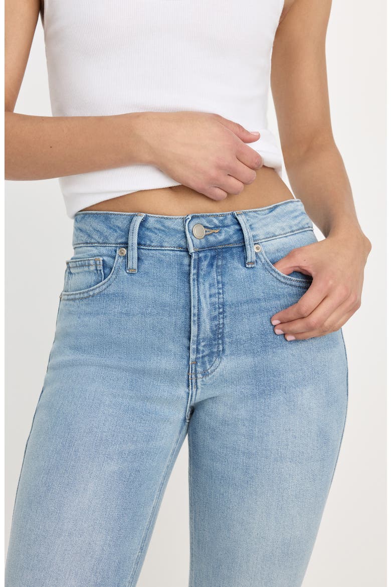 Good Kick Flare Raw Hem High Waist Jeans, Alternate, color, INDIGO1215