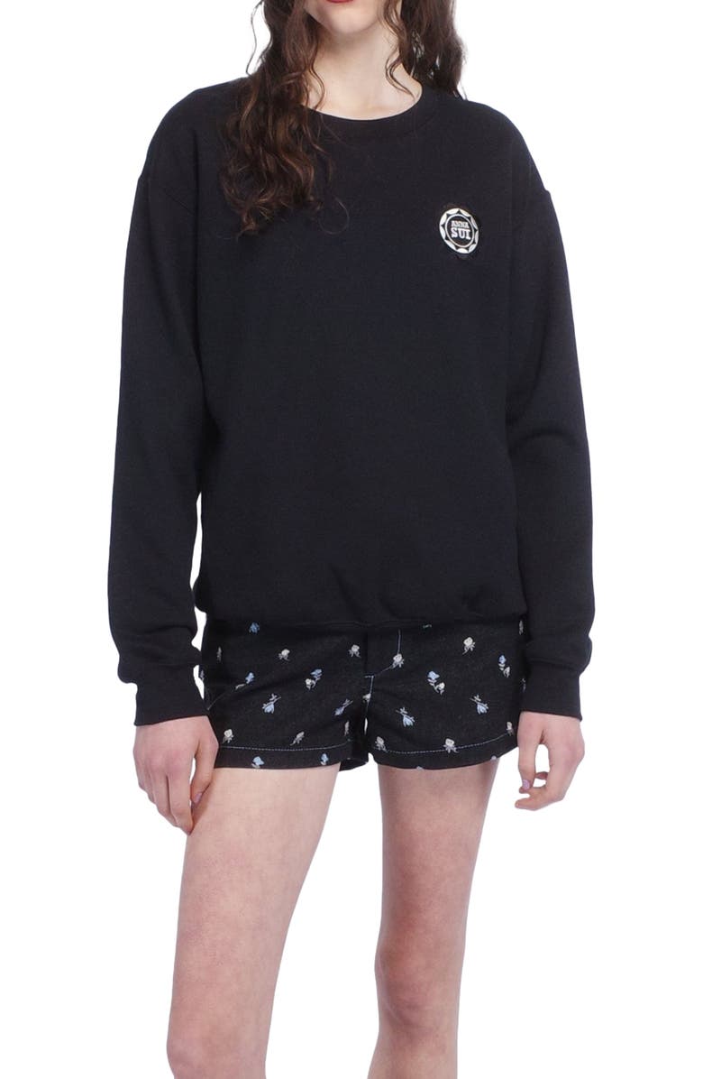 Anna Sui Wings Crew Neck Sweatshirt, Alternate, color, 