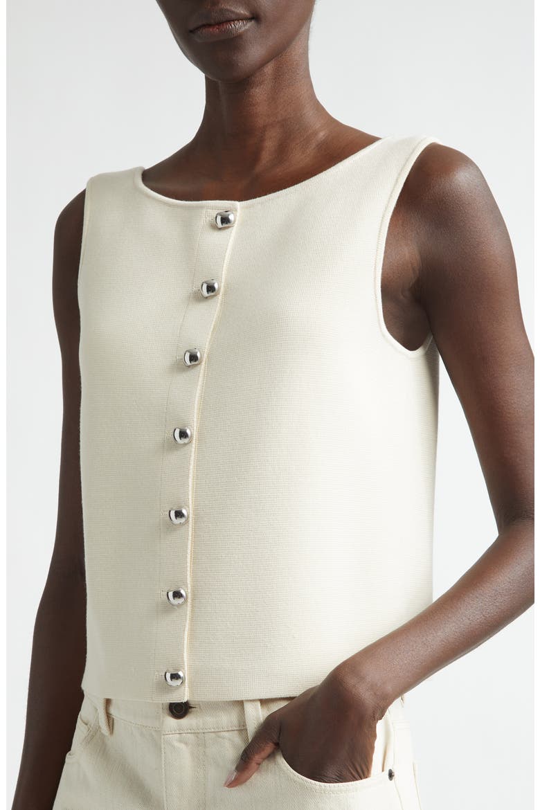 Button Front Sweater Vest, Alternate, color, ECRU