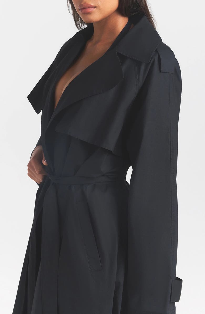 SKIMS Oversize Trench Coat, Alternate, color, Onyx