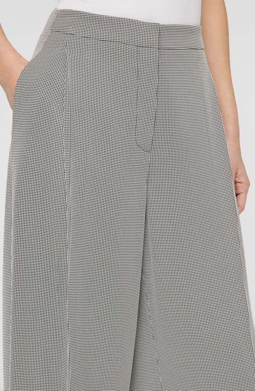 Lafayette 148 New York Cooper Pleated Houndstooth Barrel Leg Pants In Gray