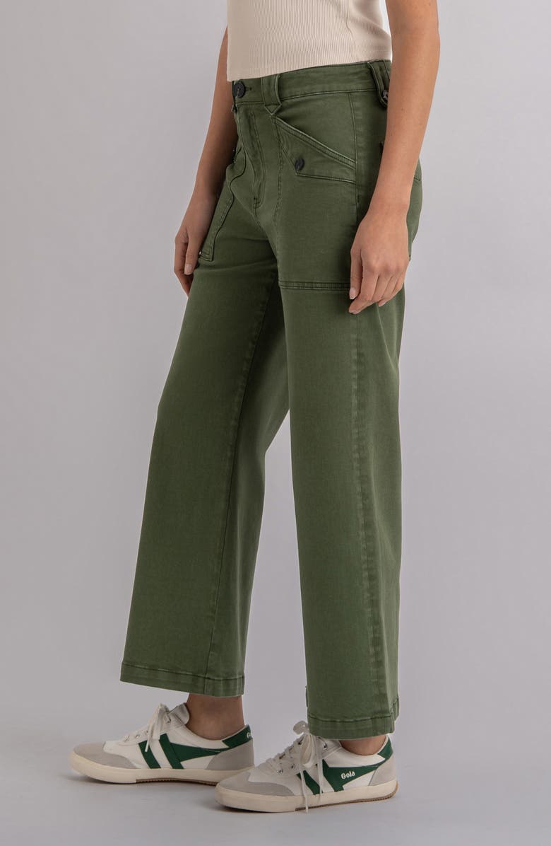 KUT from the Kloth Meg High Waist Wide Leg Utility Pants, Alternate, color, Dill