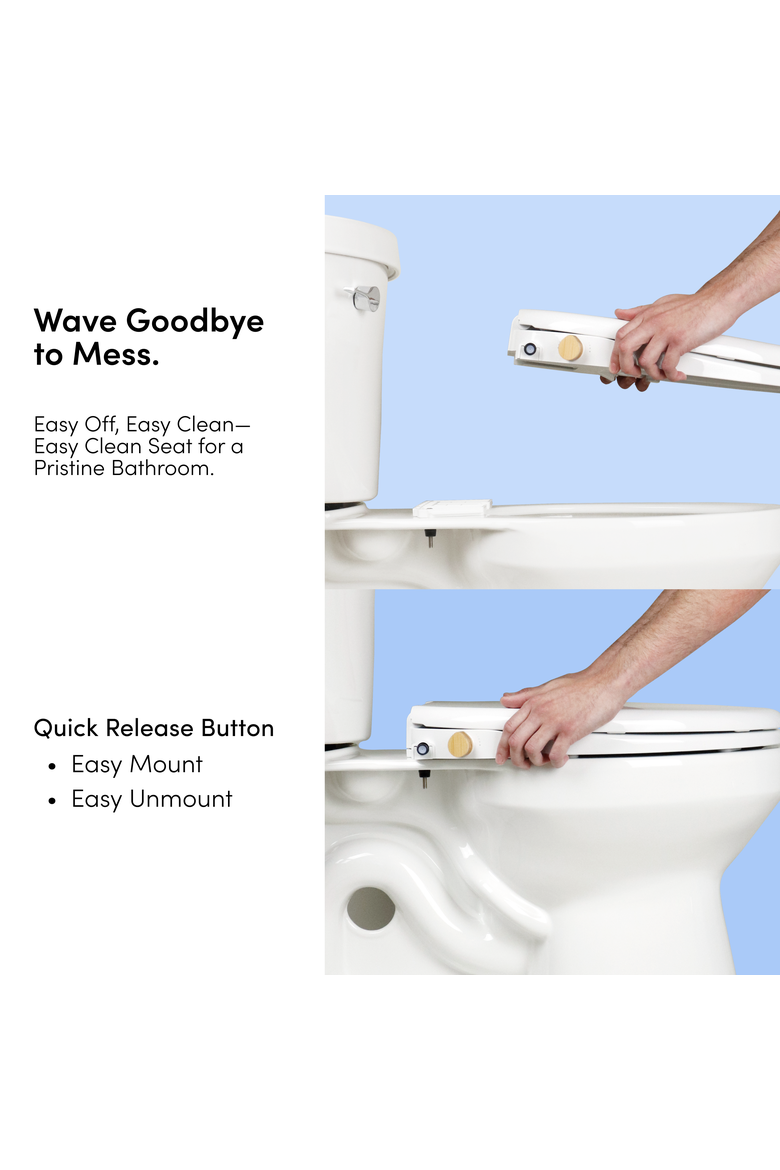 Non-Electric Bidet  Toilet Seat, Alternate, color, Elongated Bamboo