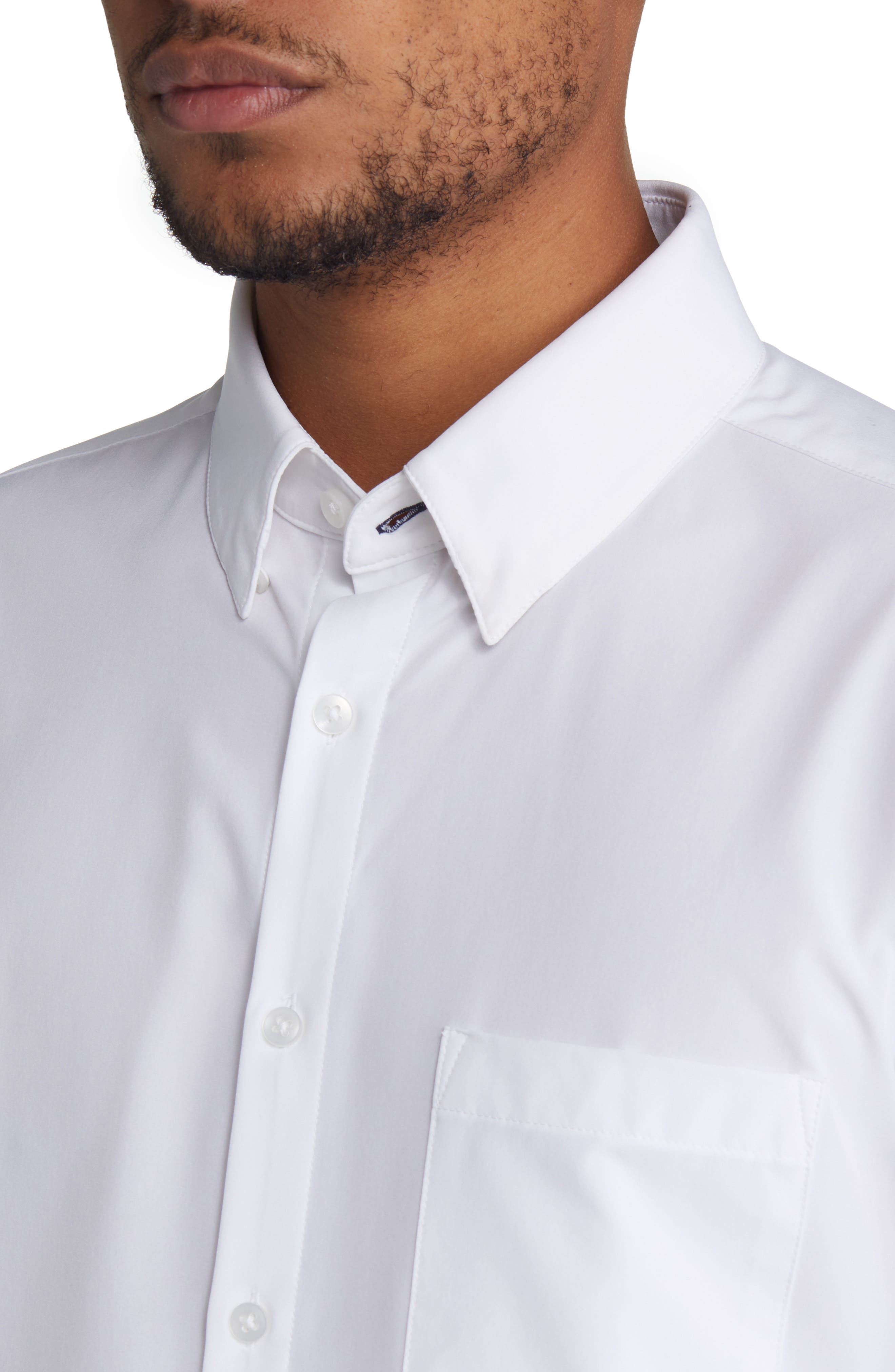 Leeward Solid Stretch Performance Short Sleeve Button-Up Shirt - image 2