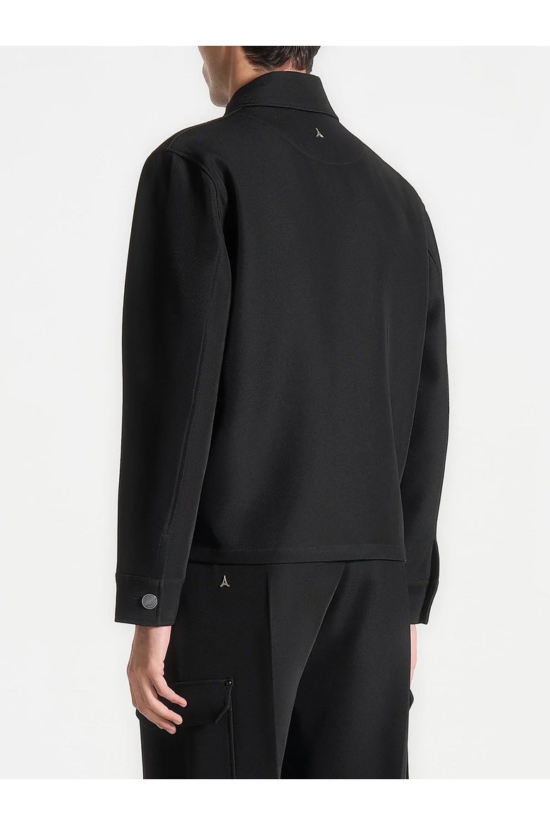 Benoit Twill Pocket Cropped Shirt, Alternate, color, Black