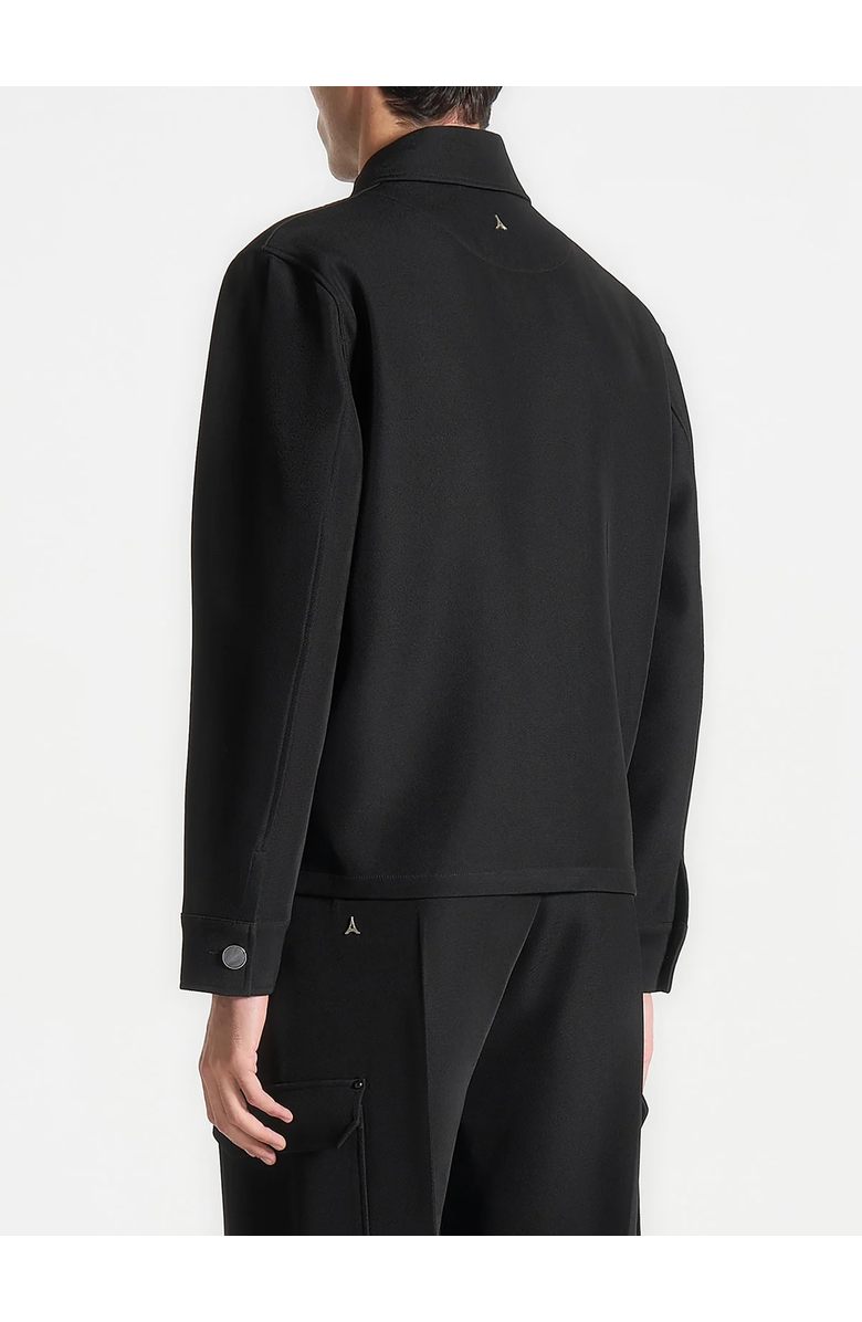 Manière De Voir Benoit Twill Pocket Cropped Shirt, Alternate, color, Black