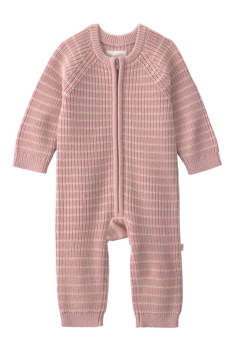 Organic Cotton Knit Zip Romper, Main, color, LP PINK