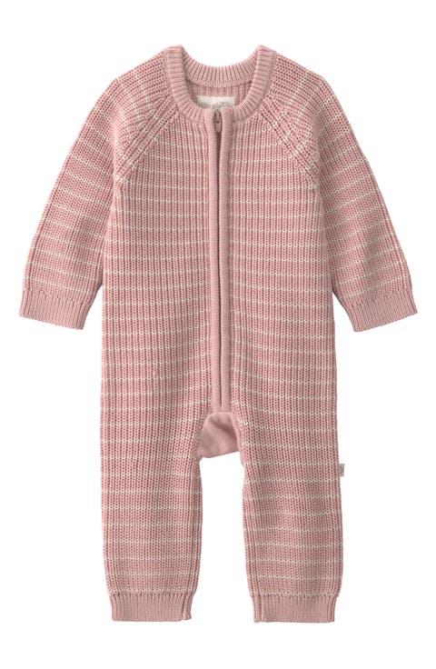 Organic Cotton Knit Zip Romper