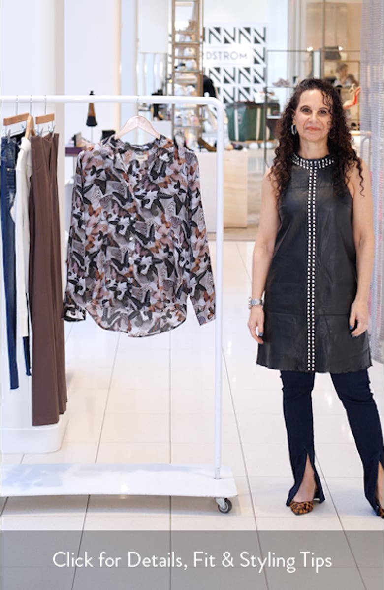 Tyler Butterfly Print Silk Button-Up Shirt, sales video thumbnail