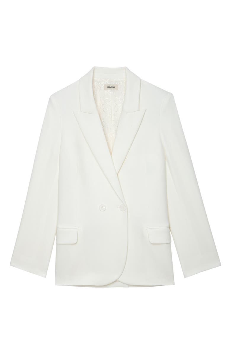 Zadig & Voltaire Visit Strass Love Wings Rhinestone Blazer, Alternate, color, 